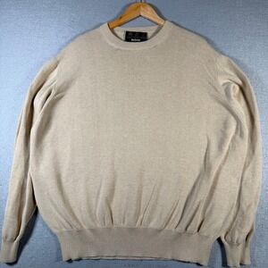 Barbour Sports Cotton Crew Neck Sweater Mens 2XL Beige Made‎ in Scotland